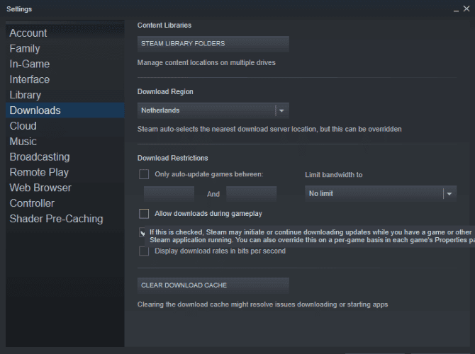 صورة لـ كيفية تحسين أداء الألعاب من خلال تغيير إعدادات Windows 10 | muo_windows_gaming_optimize_disable_steam_downloads-BKPzSVfs-DzTechs