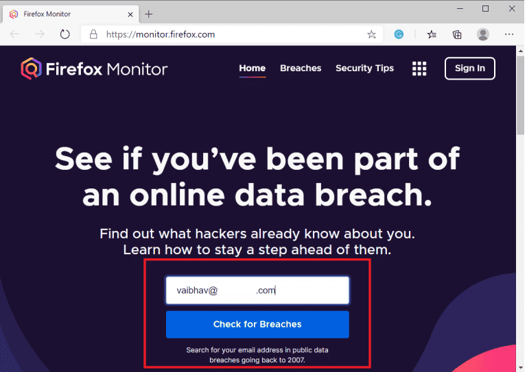 صورة لـ كيفية التحقق من خروقات البيانات على كل من Mozilla Firefox و Google Chrome | 1_768x543-PdIAlXfs-DzTechs