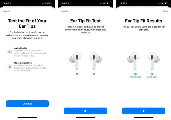 صورة لـ أفضل الطرق لتحسين جودة الصوت على AirPods Pro | 3._Take_the_Ear_Tip_Fit_Test-VL8ShLfs-DzTechs