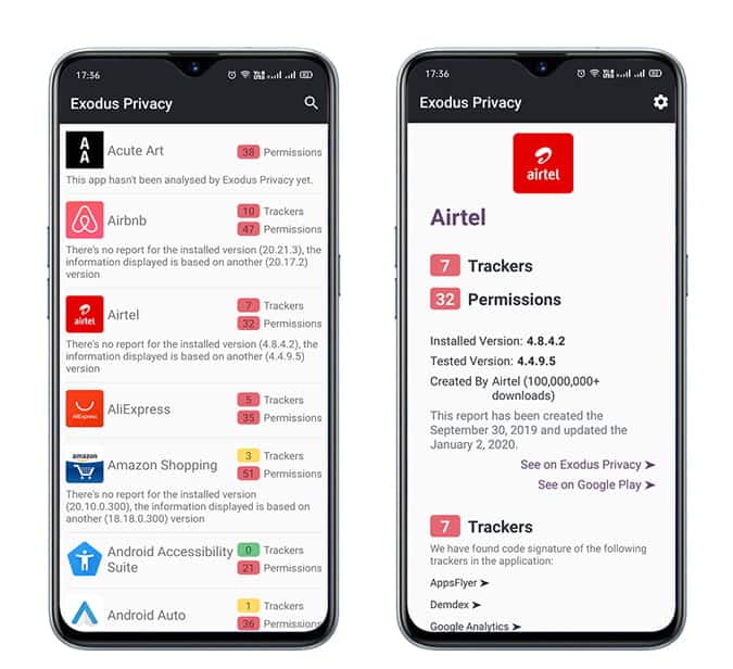 صورة لـ تطبيق Exodus يُتيح لك رؤية أدوات تتبع تطبيقات Android الأخرى والتحقق من الأذونات | EXODUS_1_1-rzHPRWfs-DzTechs