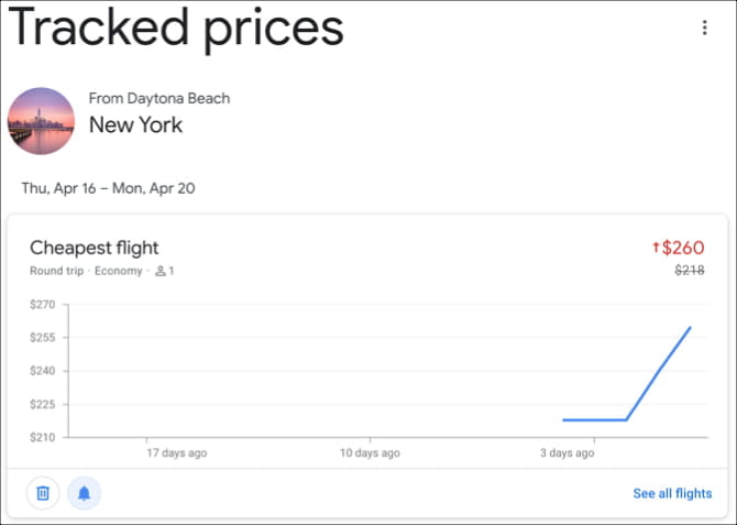 صورة لـ كيفية العثور على رحلات الطيران الرخيصة مع تنبيهات Google Flight | GoogleFlightsTrackedPrices-cExNeLfs-DzTechs