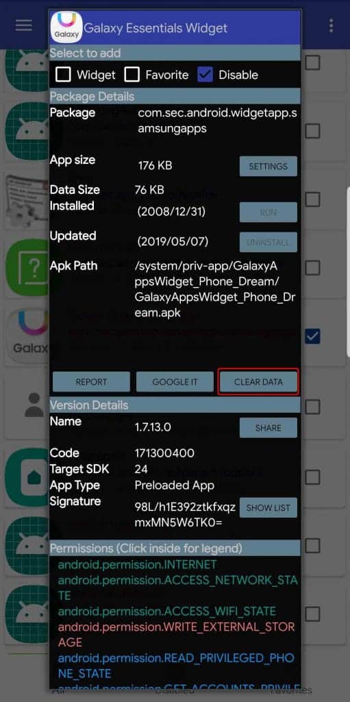 صورة لـ كيفية تعطيل تطبيقات Bloatware على هواتف Samsung One UI بدون صلاحيات الروت | Package_Disabler_pro_clear_data_511x1024-LSG5QKfs-DzTechs