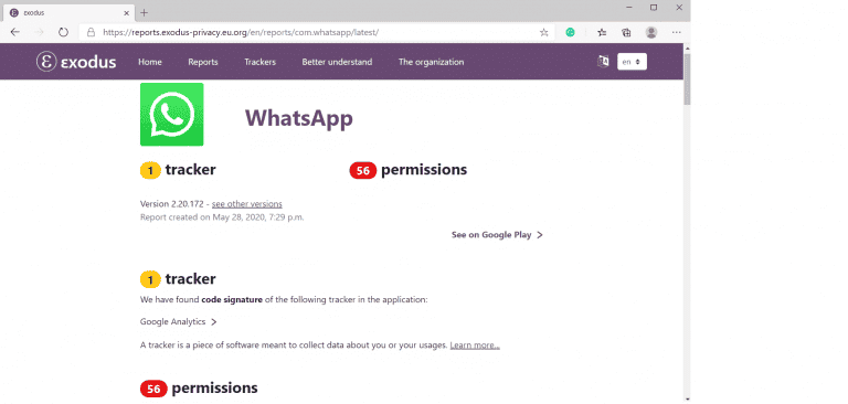 صورة لـ تطبيق Exodus يُتيح لك رؤية أدوات تتبع تطبيقات Android الأخرى والتحقق من الأذونات | WhatsApp_768x366-zqHPRWfs-DzTechs