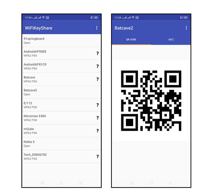 صورة لـ أفضل التطبيقات لإنشاء رمز QR لمشاركة كلمة مرور Wifi من هاتف إلى آخر | WiFiKeyShare-S5nDQKfs-DzTechs