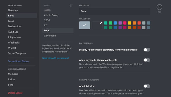 صورة لـ كيفية السماح للمستخدمين بتعيين أدوارهم على خادم Discord | discord_roles-lvZ7xXfs-DzTechs