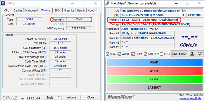 صورة لـ كيفية التحقق من ذاكرة الوصول العشوائي مزدوجة القناة على Windows 10 و iMac | dual_channel_12gb_ram-MyZsqLfs-DzTechs