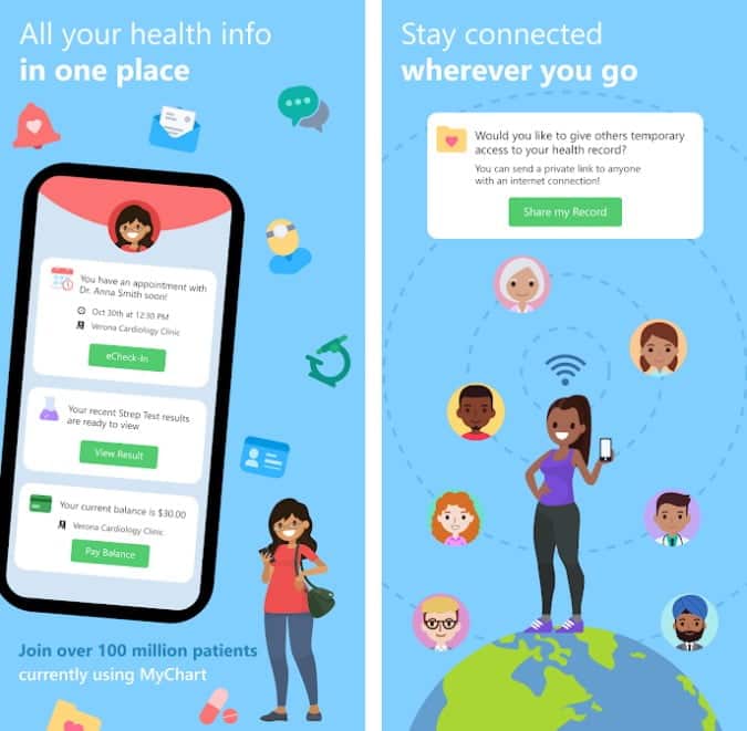 صورة لـ أفضل تطبيقات السجلات الطبية لنظام التشغيل Android و iOS في حالات الطوارئ | mychart-app-DzTechs