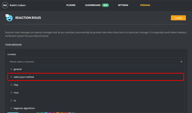 صورة لـ كيفية السماح للمستخدمين بتعيين أدوارهم على خادم Discord | slecting_the_channel_on_discord_for_mee6-CQZ7xXfs-DzTechs