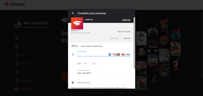 صورة لـ كيفية الوصول إلى خدمة الألعاب السحابية Stadia في البلدان غير المدعومة | stadia_payment-HeQQPYfs-DzTechs