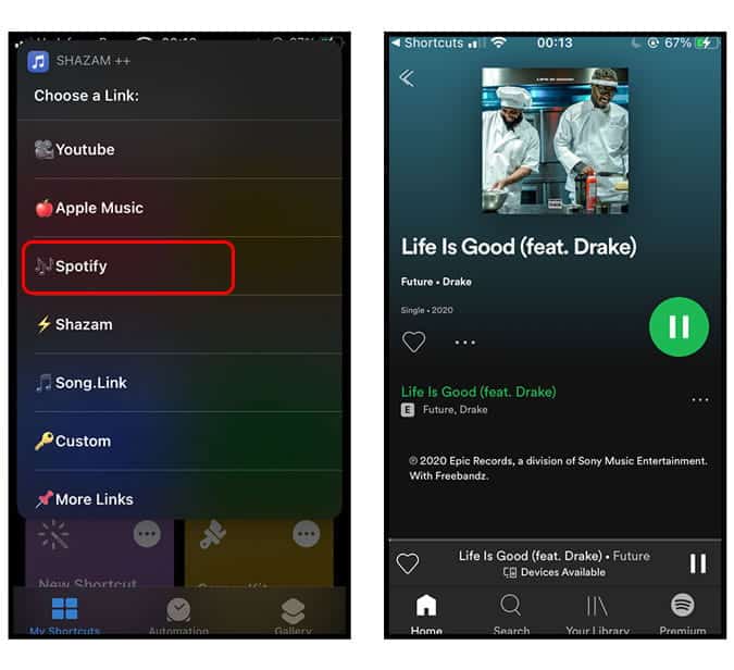 صورة لـ كيفية استخدام Shazam لتشغيل الموسيقى على Spotify بدلاً من Apple Music | 4_5-DEPyZags-DzTechs