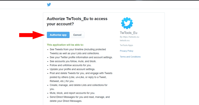 صورة لـ كيفية تثبيت تغريدة شخص آخر على ملفك الشخصيّ على X (Twitter) | Authorizing_Twtools_to_access_your_account-lTxZoags-DzTechs