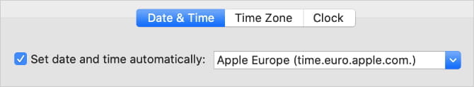 صورة لـ كيفية إصلاح خطأ تعذر تثبيت macOS على جهاز الكمبيوتر الخاص بك | Date_and_Time_automatic_option_in_System_Preferences-kXzavLfs-DzTechs