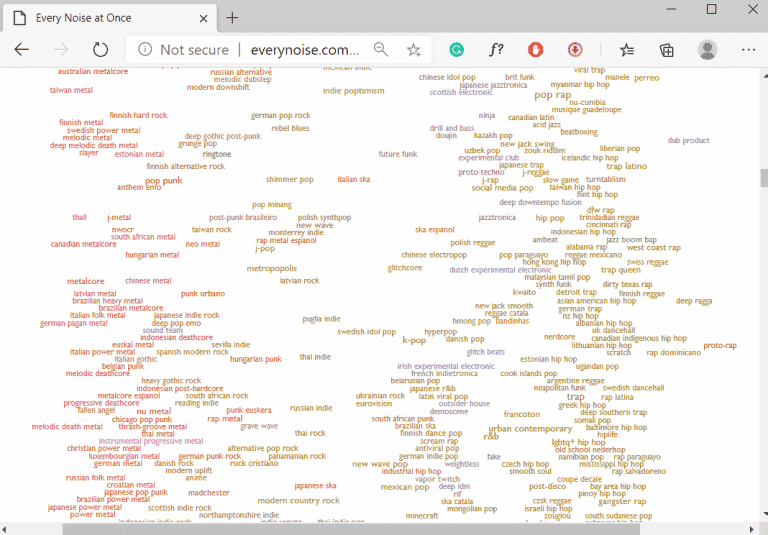 صورة لـ أفضل الطرق لاكتشاف الموسيقى الجديدة في عام 2023 | Every_Noise_768x535-B5Zclbgs-DzTechs