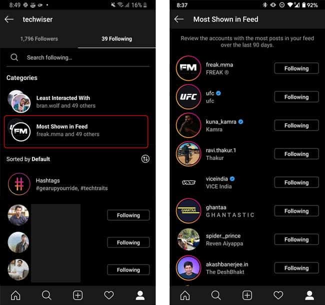 صورة لـ كيفية إلغاء متابعة الأشخاص الأقل تفاعلًا معهم على Instagram بسهولة | Most_seen_in_feed_Instagram-R6hwwMfs-DzTechs