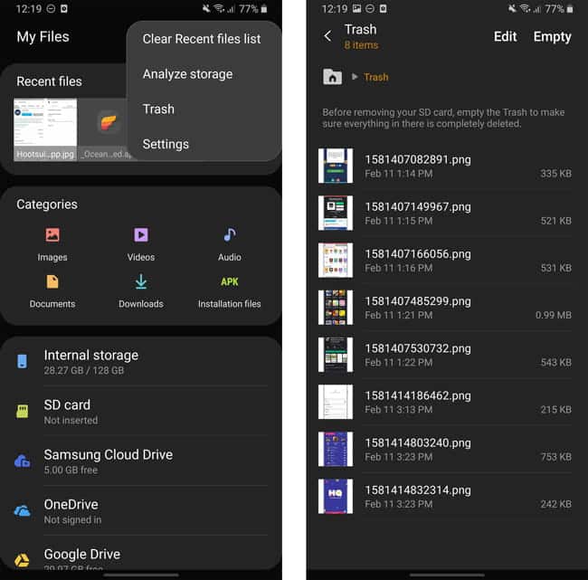 صورة لـ أفضل ميزات One UI لاستخدام هاتف Samsung باحترافية | Recycle_Bin_Samsung-LcHSzNfs-DzTechs