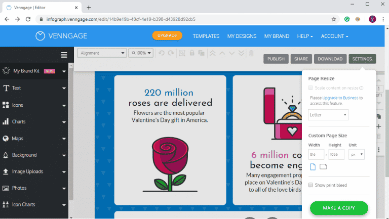 صورة لـ أفضل التطبيقات لإنشاء مخططات المعلومات البيانية وعرض البيانات | Venngage_768x433-R706vMfs-DzTechs