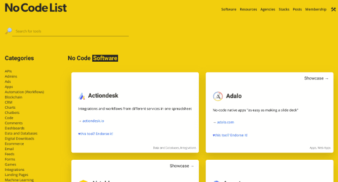 صورة لـ موارد رهيبة للبرمجة بدون كود لإنشاء التطبيقات وبناء مواقع الويب دون التعليمات البرمجية | best_no_code_tools_resource_no_code_list-RGJKbNfs-DzTechs