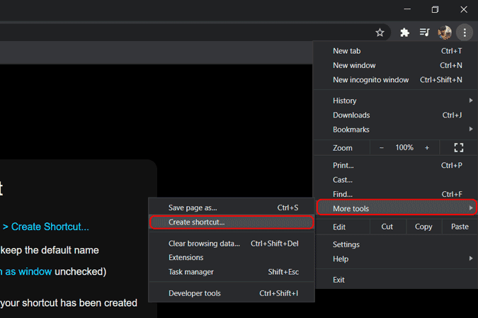 صورة لـ كيفية إنشاء اختصارات سطح المكتب لألعاب Stadia على Windows | creating_shortcut_chrome-zA9HOags-DzTechs