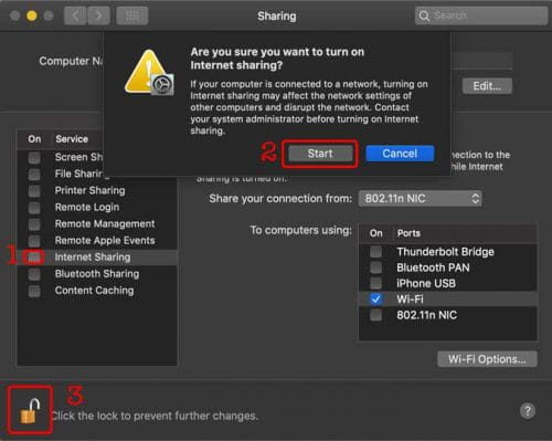 صورة لـ كيفية إنشاء نقطة اتصال فعالة من اتصال WiFi لمشاركة الإنترنت على Mac | done_e1577101661491-NiHF7Mfs-DzTechs