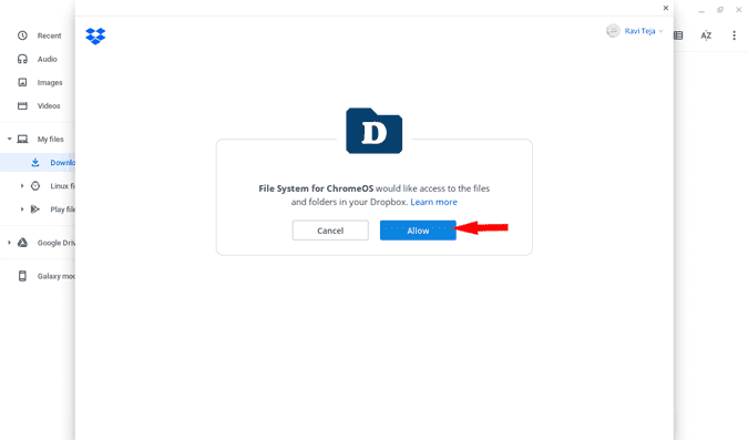 صورة لـ كيفية إضافة Dropbox إلى مدير الملفات في Chromebook | dropbox_permission_allow-VcspYags-DzTechs