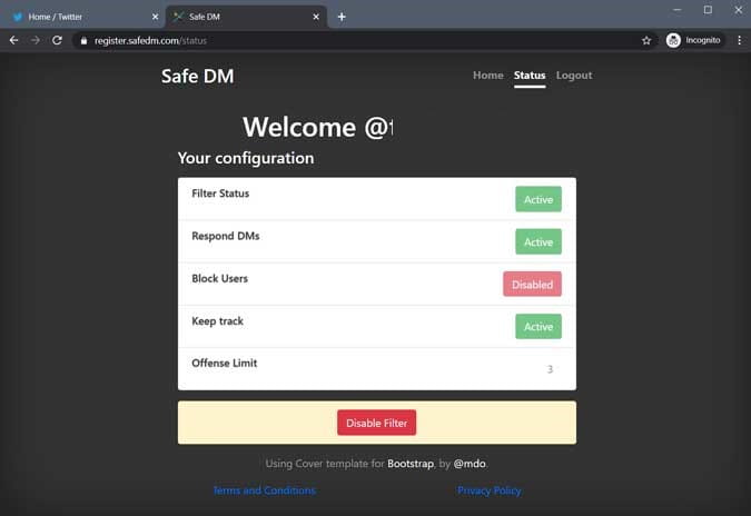 صورة لـ كيفية حماية وتصفية الرسائل الخاصّة على Twitter | filter_active-pdnhuNfs-DzTechs