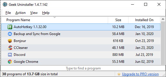 صورة لـ أفضل الطرق لإنشاء قائمة بجميع التطبيقات المثبتة في Windows | geek_uninstaller-rzdYGLfs-DzTechs