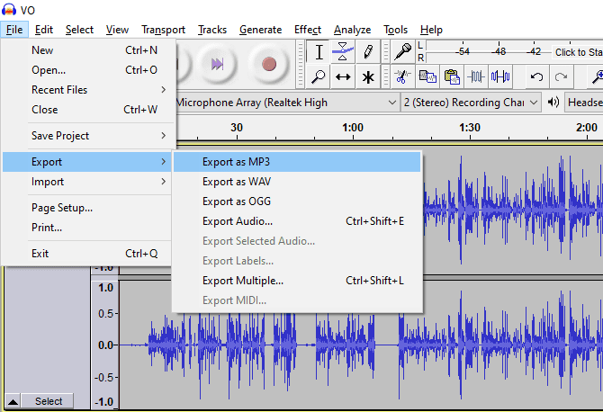 صورة لـ كيفية تحويل ملفات WAV إلى MP3 بشكل مجاني وسريع | muo_entertainment_convert_wav_to_mp3_audacity-5TwznNfs-DzTechs
