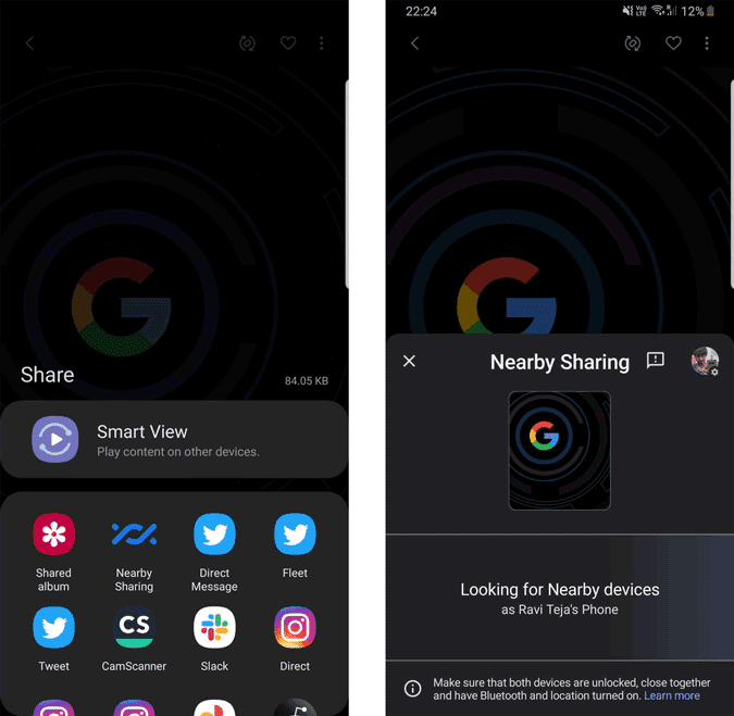 صورة لـ كيفية مشاركة الملفات من خلال ميزة المشاركة عن قرب على Android | nearby_share_searching-AnehLZfs-DzTechs