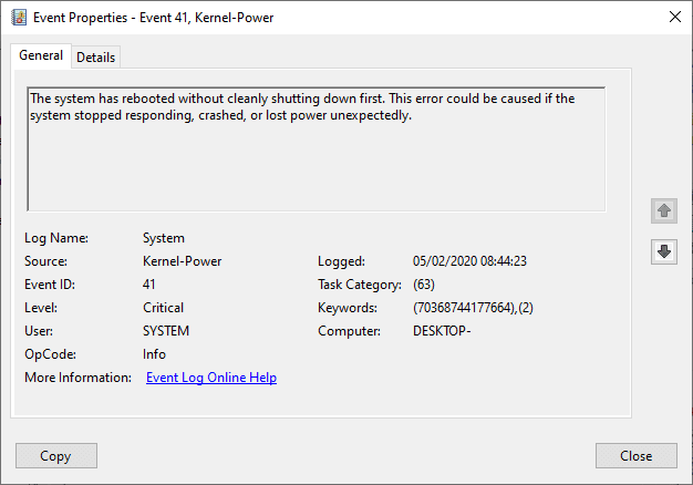 صورة لـ كيفية إصلاح خطأ Kernel Power على Windows 10 من خلال خطوات سهلة | windows_10_kernel_power_critical_error_event_id_41-DsWmPMfs-DzTechs