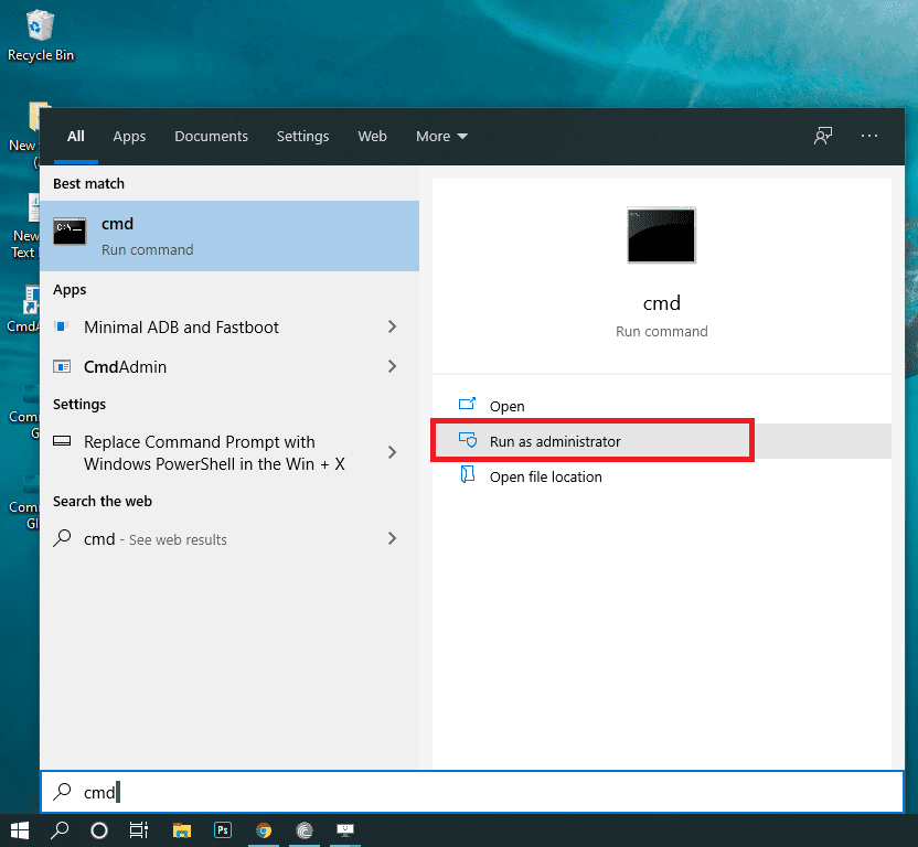 صورة لـ تشغيل موجه الأوامر بصلاحيات المسؤول باستخدام اختصار سطح المكتب | 1-2-DzTechs