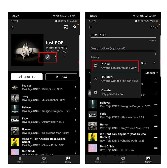 صورة لـ كيفية التعاون في إنشاء قوائم التشغيل على YouTube Music | 2_3-5vkDqegs-DzTechs