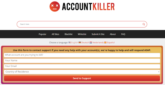 صورة لـ كيفية حذف الحسابات القديمة الخاصة بك على الإنترنت باستخدام AccountKiller | AccountKiller_Main_Page-qYZk2Qfs-DzTechs