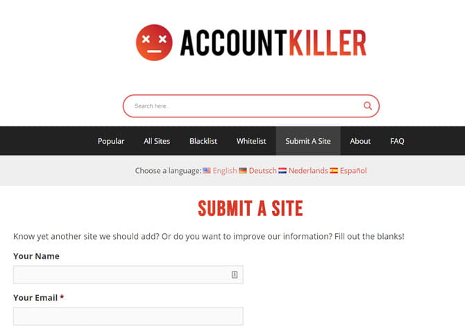 صورة لـ كيفية حذف الحسابات القديمة الخاصة بك على الإنترنت باستخدام AccountKiller | AccountKiller_Submit_Site-WYZk2Qfs-DzTechs