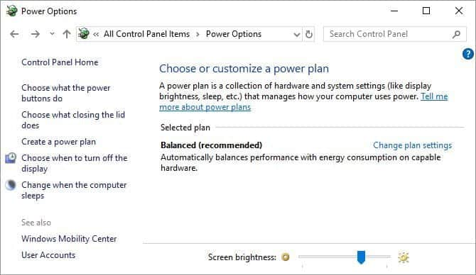 صورة لـ أسرع الطرق لإيقاف تشغيل الشاشة في Windows | Control_Panel_Power_Options_670x388-1EkmzPfs-DzTechs