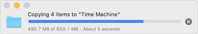 صورة لـ كيفية تقسيم القرص الخارجي لـ Time Machine لتخزين ملفاتك الشخصية | Copying_files_to_Time_Machine_drive_progress_bar-PAwLYPfs-DzTechs