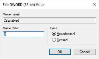 صورة لـ أسرع الطرق لإيقاف تشغيل الشاشة في Windows | CsEnabled_Registry_Value-54kmzPfs-DzTechs