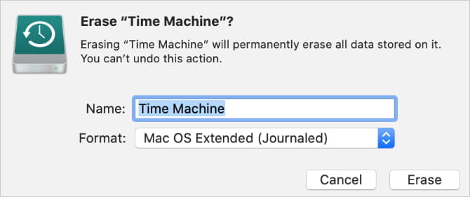 صورة لـ كيفية تقسيم القرص الخارجي لـ Time Machine لتخزين ملفاتك الشخصية | Disk_Utility_erase_window-DQwLYPfs-DzTechs