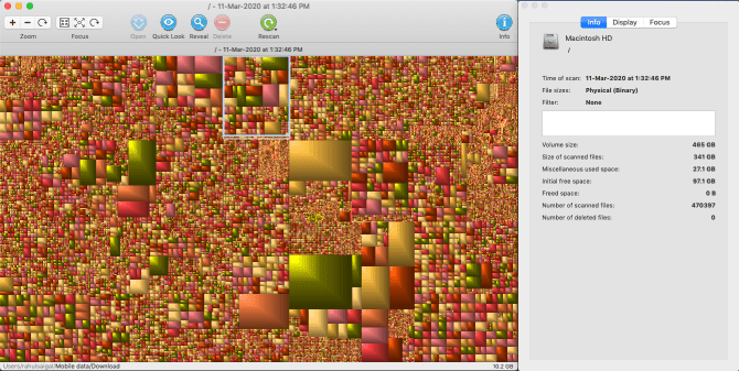 صورة لـ أفضل التطبيقات المجانية للتحقق من مساحة التخزين على القرص على الـ Mac | GrandPerspective_user_interface_-ap2MRPfs-DzTechs