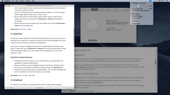 صورة لـ أفضل تطبيقات إدارة النوافذ لنظام التشغيل Mac | HazeOver_distraction_dimmer_tool-kla8xPfs-DzTechs
