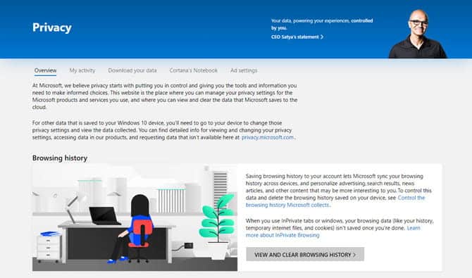 صورة لـ كيفية عرض وحذف سجل نشاط Windows 10 الخاص بك بأكمله | Microsoft_Privacy_Settings-VBYVXPfs-DzTechs