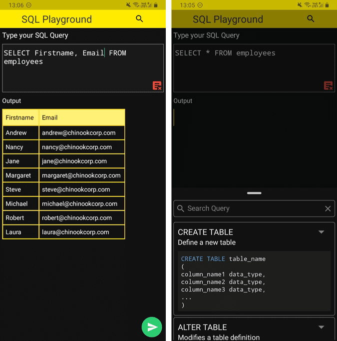 صورة لـ تطبيق سيُتيح لك ممارسة SQL على هاتف Android الخاص بك | SQL_PlayGround_app-E8Q0negs-DzTechs