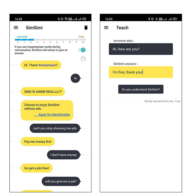 صورة لـ أفضل تطبيقات روبوتات الدردشة لنظامي التشغيل iOS و Android | SimSImi_1-suA5Scgs-DzTechs