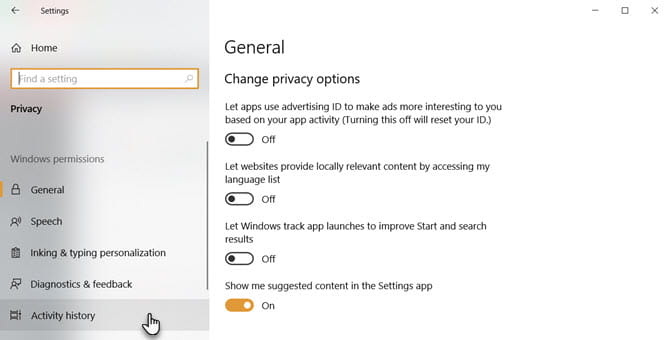 صورة لـ كيفية عرض وحذف سجل نشاط Windows 10 الخاص بك بأكمله | Windows_10_Activity_History-FvYVXPfs-DzTechs