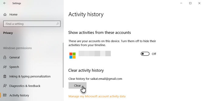 صورة لـ كيفية عرض وحذف سجل نشاط Windows 10 الخاص بك بأكمله | Windows_10_Clear_Activity_History-m9YVXPfs-DzTechs