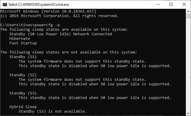 صورة لـ أسرع الطرق لإيقاف تشغيل الشاشة في Windows | Windows_Command_Prompt_Standby_Options-JGkmzPfs-DzTechs