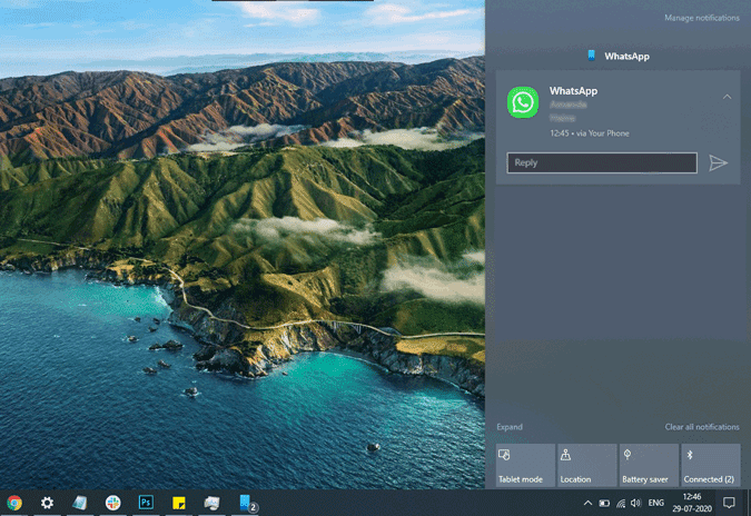 صورة لـ الميزات المخفية والنصائح والحيل على Your Phone Companion | action_center_notifications-EGa8ocgs-DzTechs