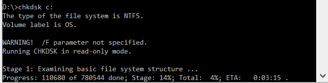 صورة لـ كيفية إصلاح خطأ WHEA Uncorrectable على Windows 10 | chkdsk-eayYYNfs-DzTechs