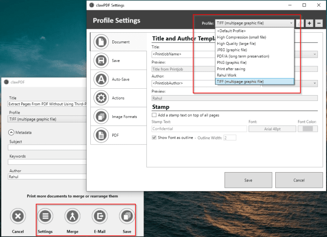 صورة لـ أفضل الأدوات التي تُوفر وظيفة الطباعة إلى PDF لـ Windows | clawpdf_multipurpose_printer_app-CEX8rOfs-DzTechs