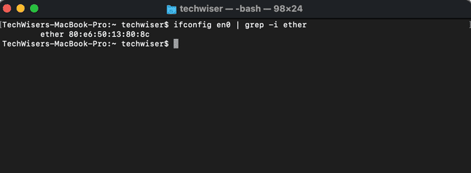صورة لـ كيفية تمكين عنوان MAC العشوائي على أي جهاز | command_to_check_mac_address-gVe9wegs-DzTechs