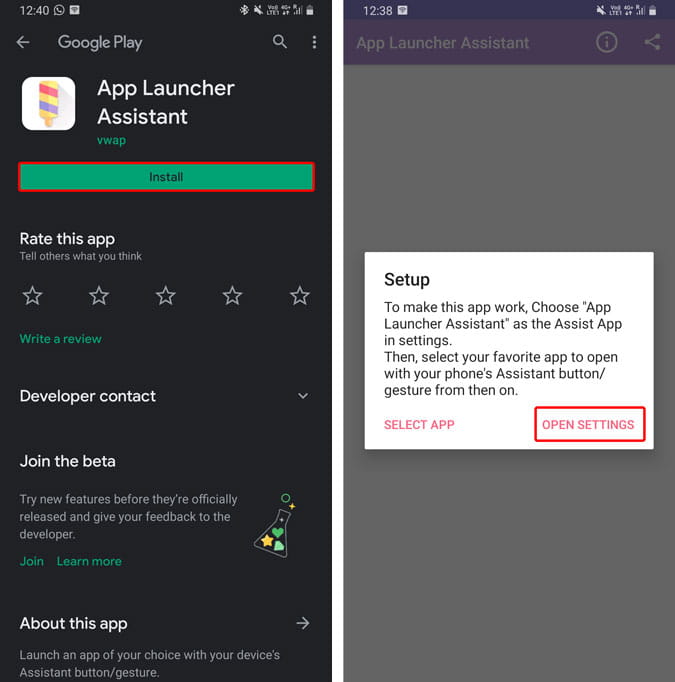 صورة لـ إعادة تعيين إيماءة مساعد Google لفتح أي تطبيق بشكل سري | download_launch_assistant_app-jd7lWegs-DzTechs